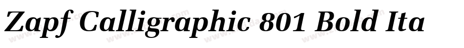 Zapf Calligraphic 801 Bold Italic BT字体转换